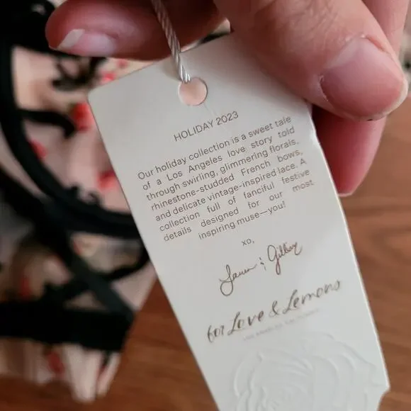 For love and Lemons Kendra Corset Bustier Holiday Rose bud 32DD - Picture 4 of 6